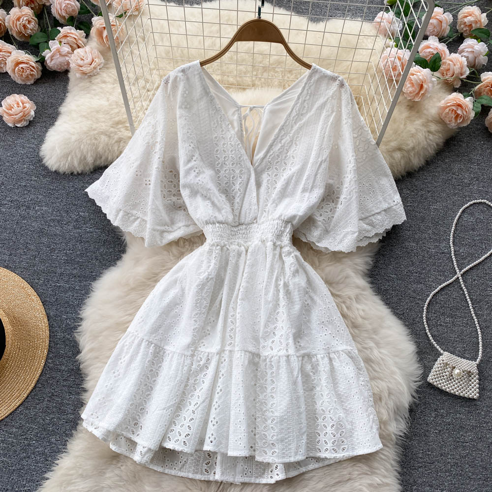 Cute v neck short dress A line fashion dress    S455