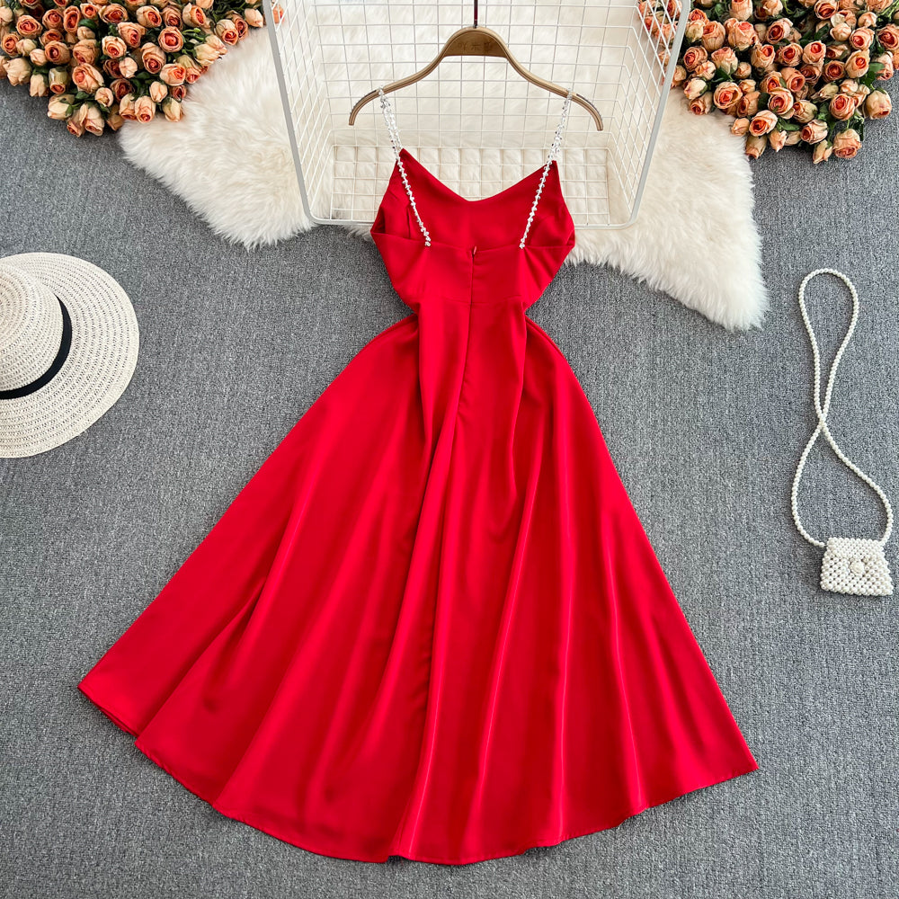 Simple v neck short dress fashion girl dress    S387