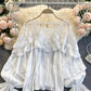 Stylish long sleeve tops see through lace tops   S86
