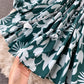 Sweater A line floral dress A line long sleeve fashion dress    S55