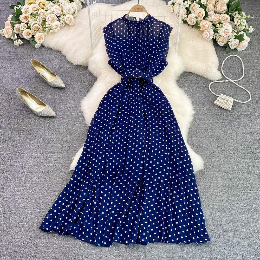 Cute polka dot A-line dress    S309