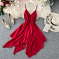 Cute A line v neck chiffon irregular dress    S378