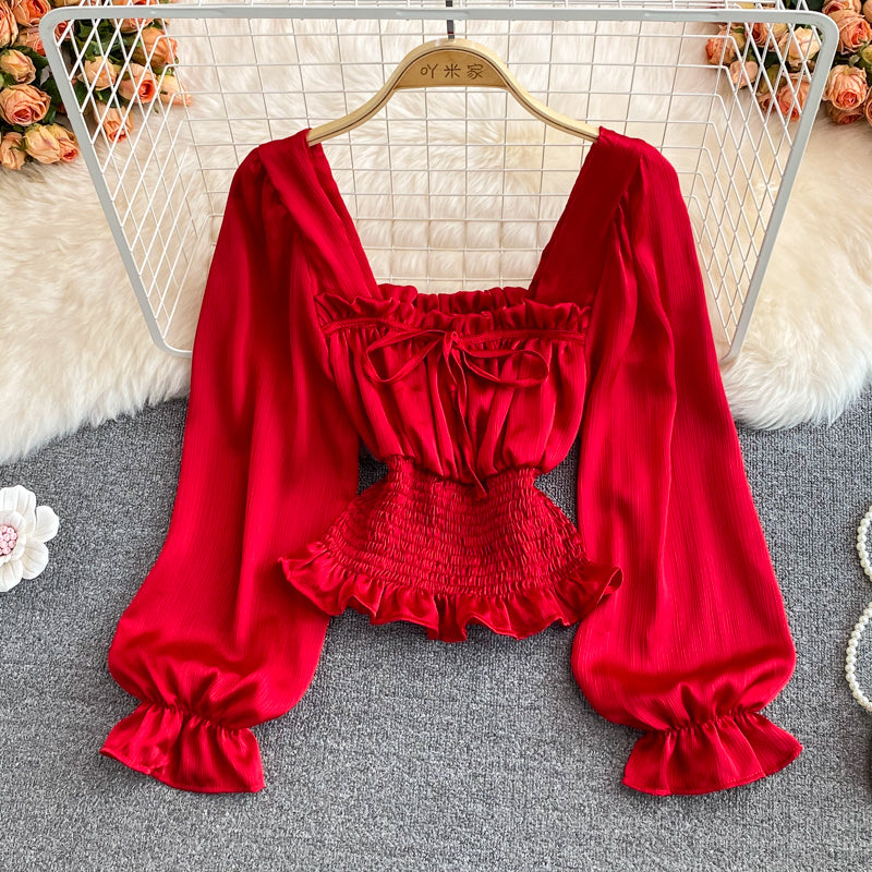 Stylish chiffon long sleeve tops fashion tops     S199