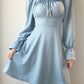 A line long sleeve little dress black dress     S78