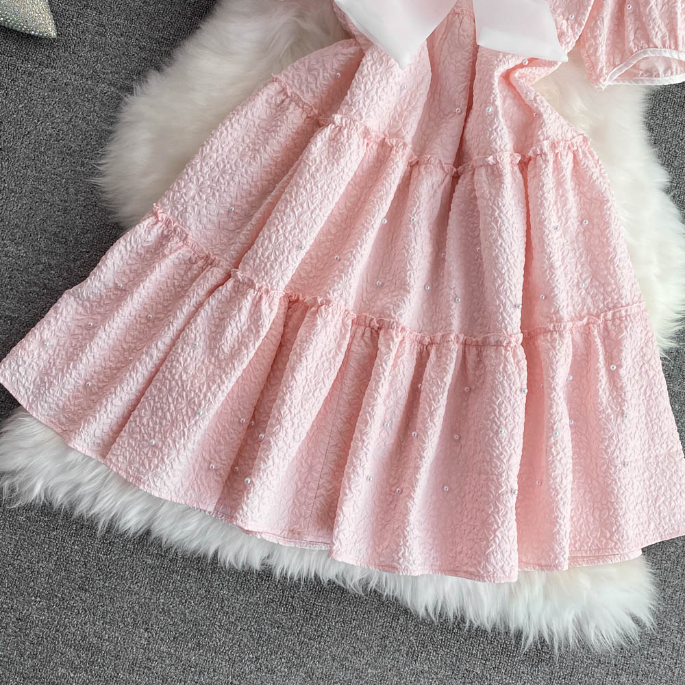 Cute bow A line dress fashion girl dress    S397