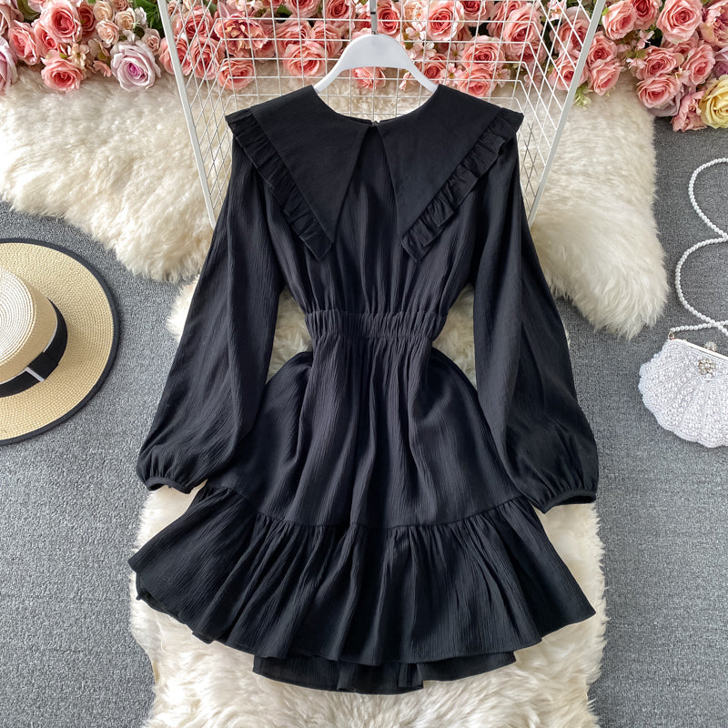 Sweet A line long sleeve dress fashion dress     S261