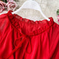 Red A line chiffon dress fashion girl dress    S129