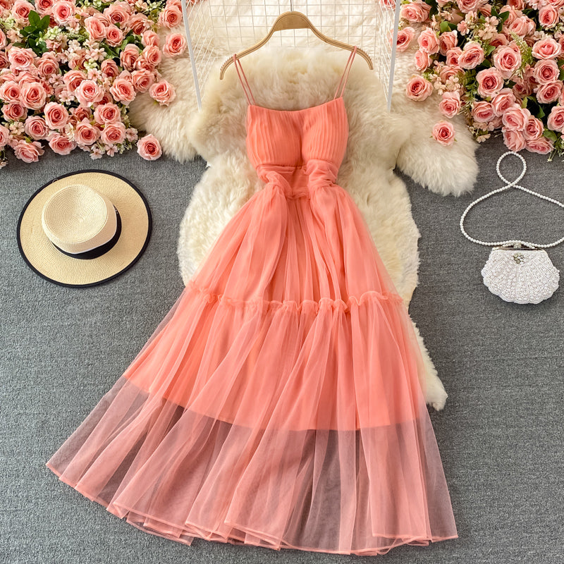 Cute tulle A line dress fashion dress   S43