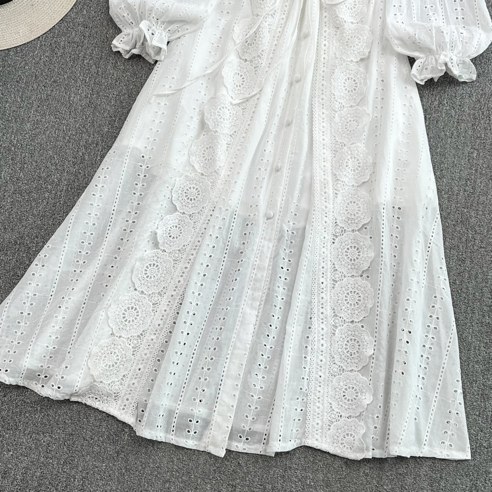 White lace long sleeve dress fashion dress    S179