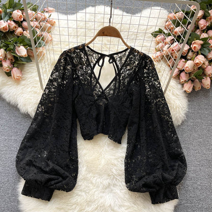 Cute lace long sleeve tops  S29