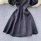 White A line short dress fashion dress     S369