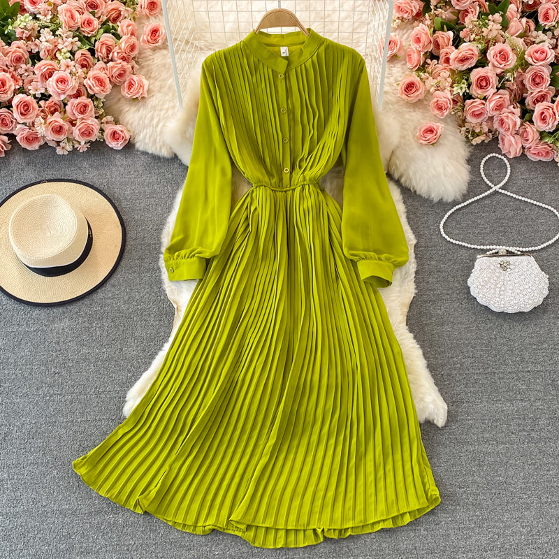 Cute A line long sleeve dress fashion girl dress       S169