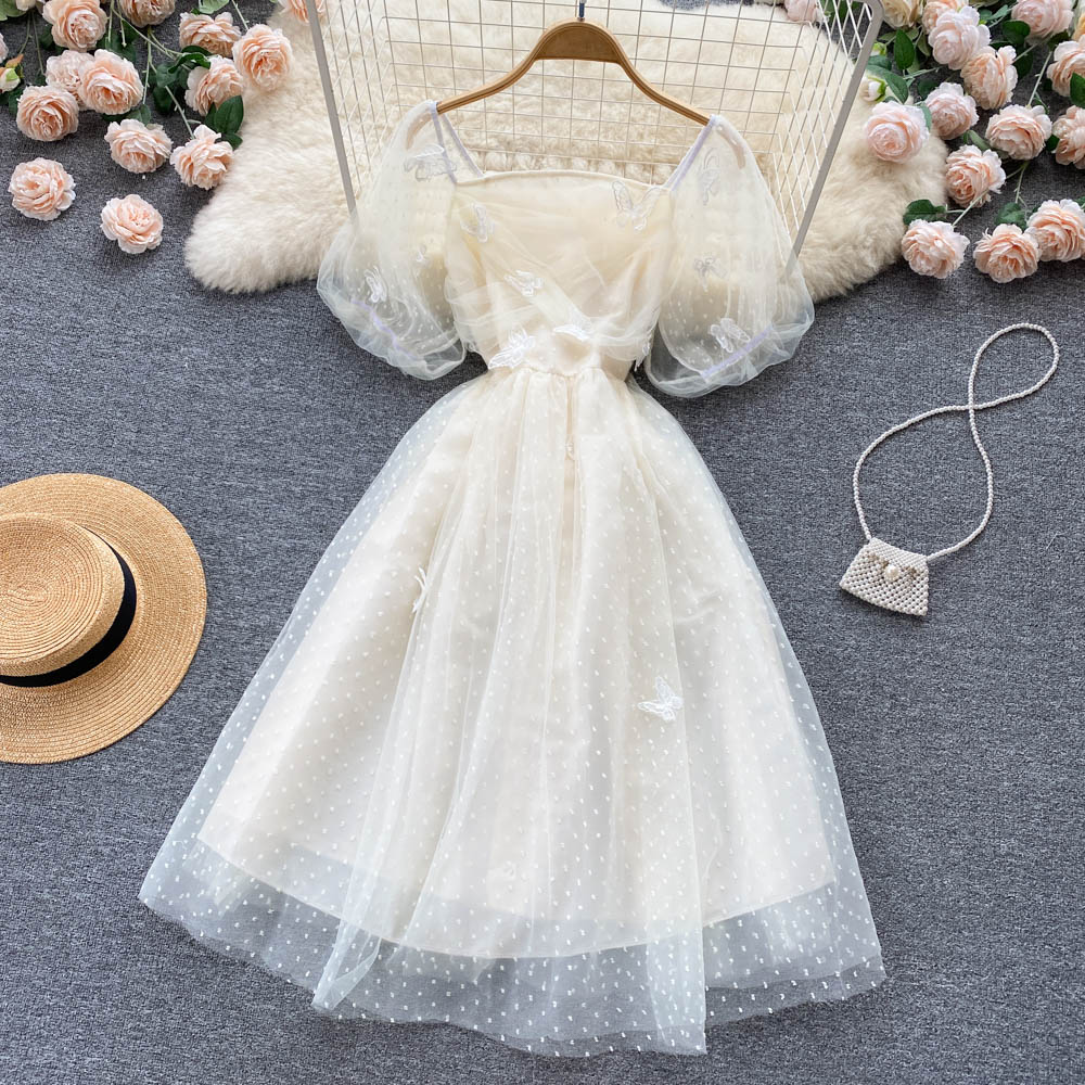 Cute tulle lace short dress fashion girl dress    S348