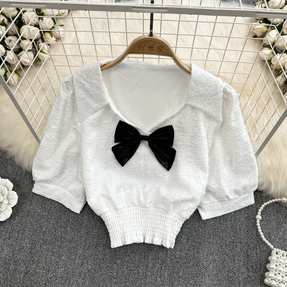 Cute v neck crop tops    S182