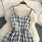 Cute A line plaid dress fashion girl dress     S418