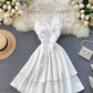 A line v neck short dress summer dress   S92