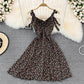Cute A line floral dress A line short dress       S409