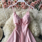 Cute A line v neck short dress   S93