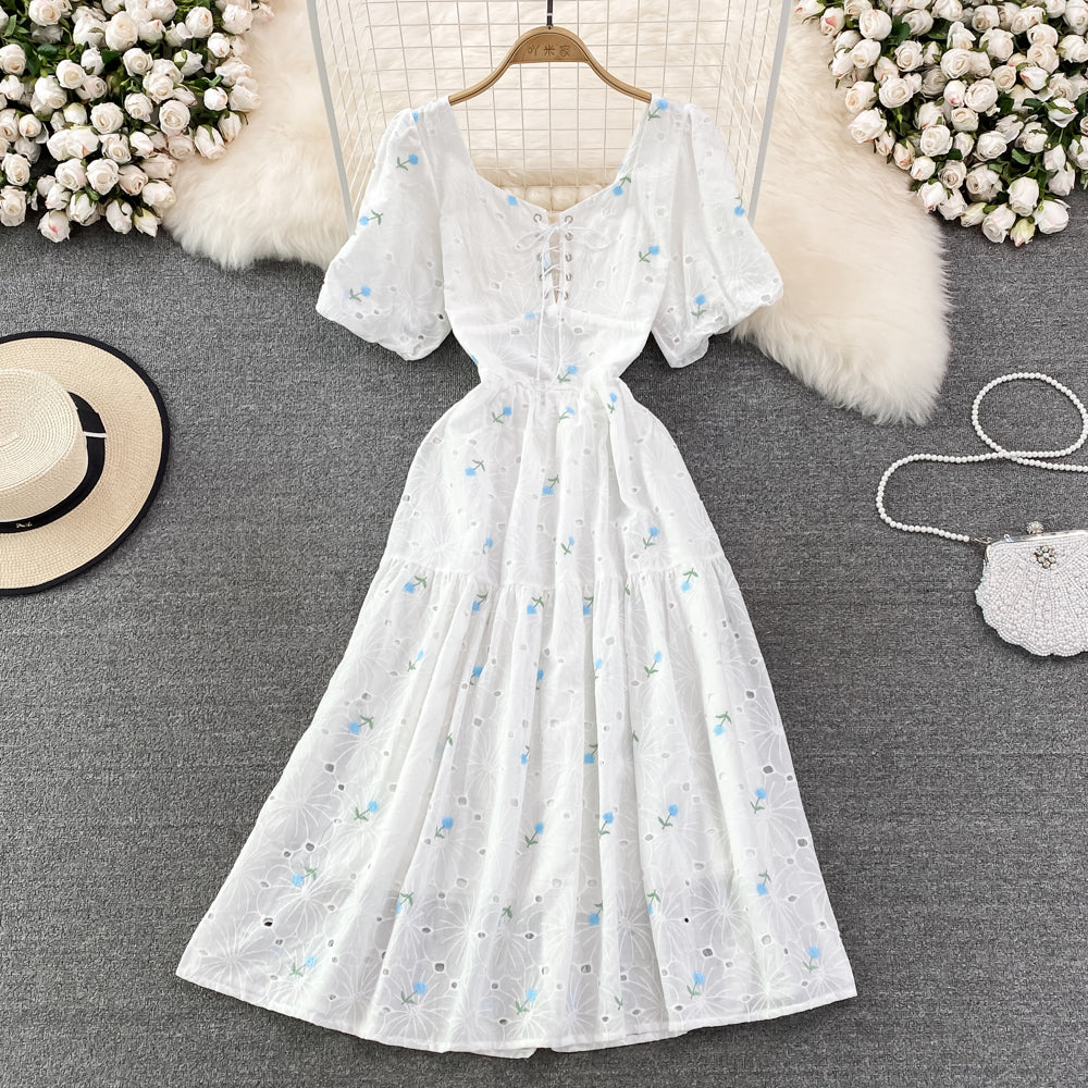 Cute floal A line dress fashion dress    S384