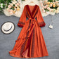 Elegant v neck long sleeve dress fashion dress     S147