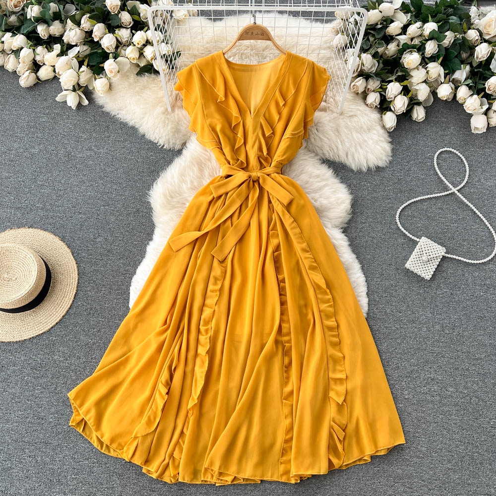 Cute v neck short dress fashion dress     S366