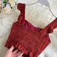 Stylish slim two-piece lattice set summer dress   S87