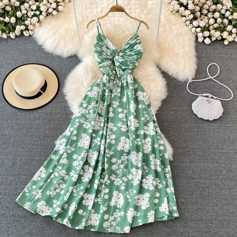 Cute A line floral dress fashion dress    S499