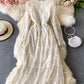 Elegant v neck lace long sleeve dress    S09