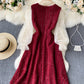 A line sequins long sleeve dress   S73