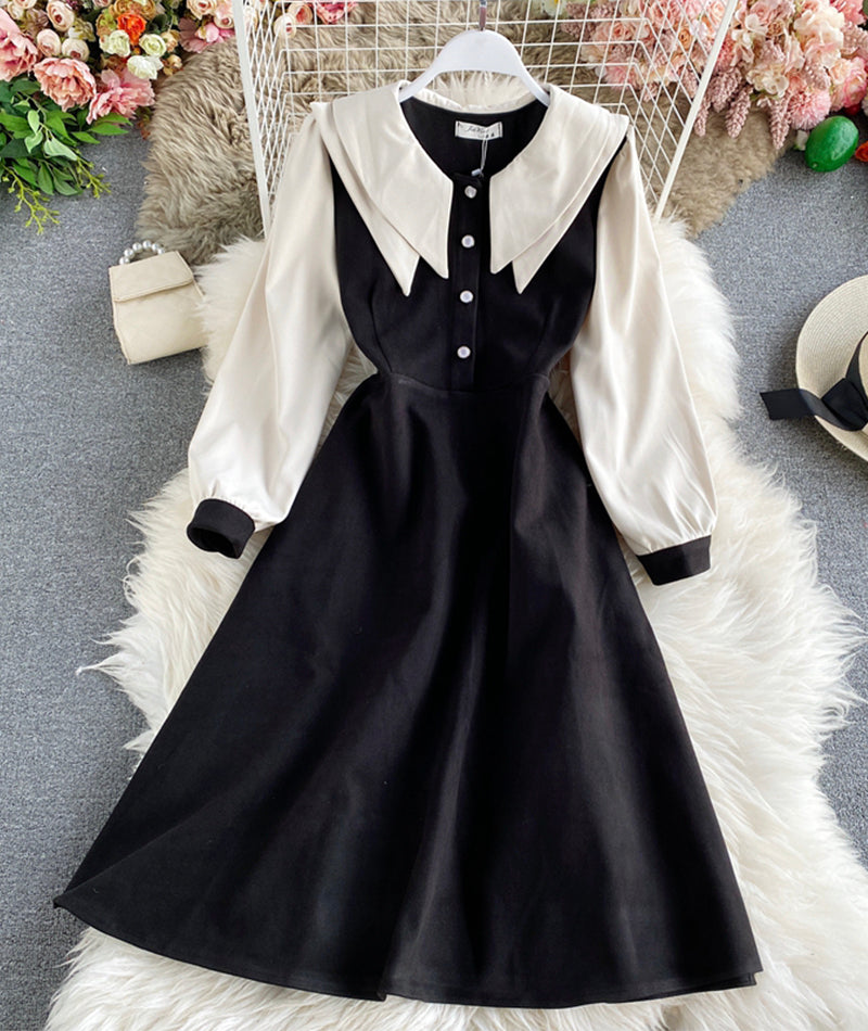 Cute long sleeve dress fashion girl dress   S51