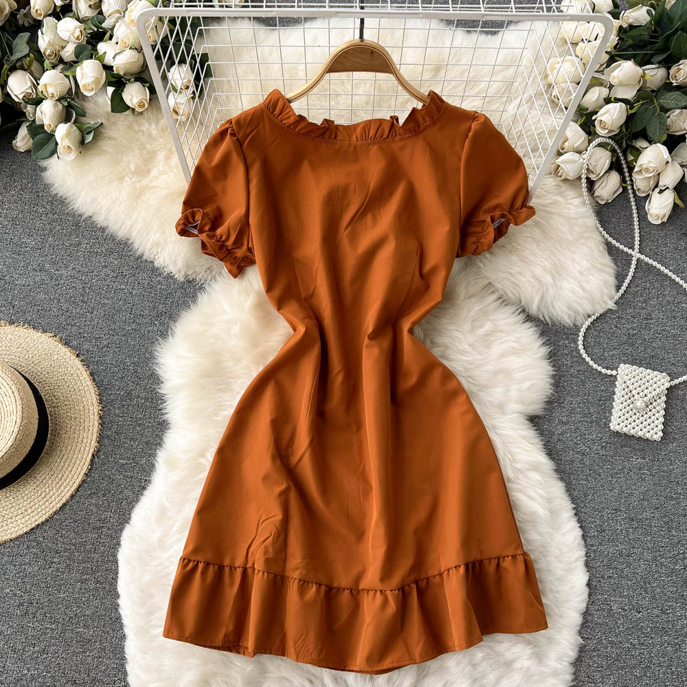 Cute A line lace up dress fashion girl dress   S437