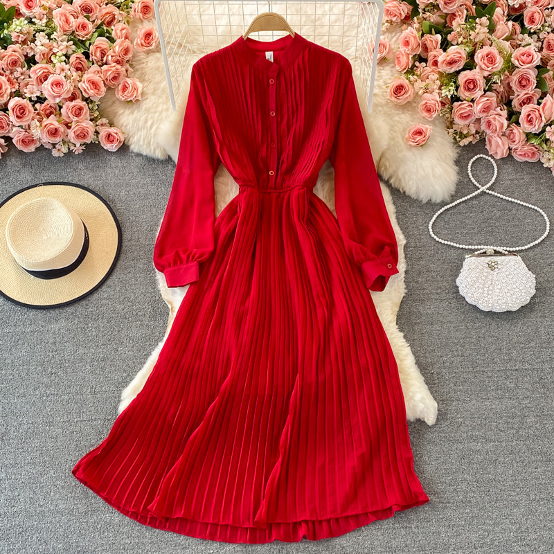 Cute A line long sleeve dress fashion girl dress       S169