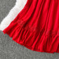 Red A line chiffon dress fashion girl dress    S129