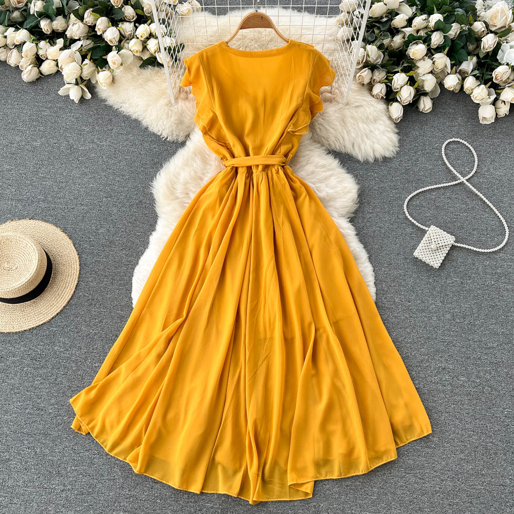 Cute v neck short dress fashion dress     S366