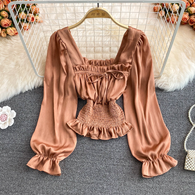 Stylish chiffon long sleeve tops fashion tops     S199