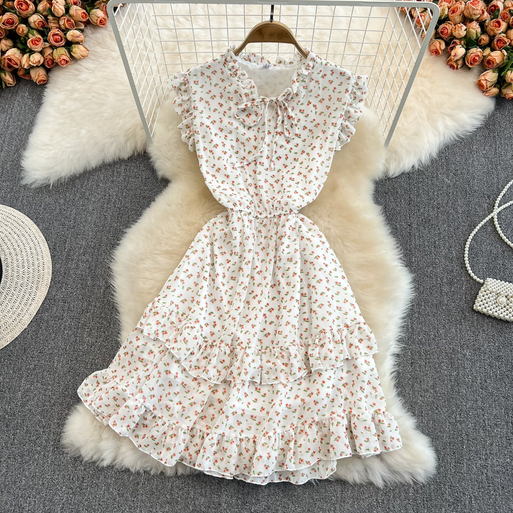 Cute A line floral dress fashion dress     S441