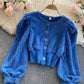 Stylish corduroy long sleeve top  S110
