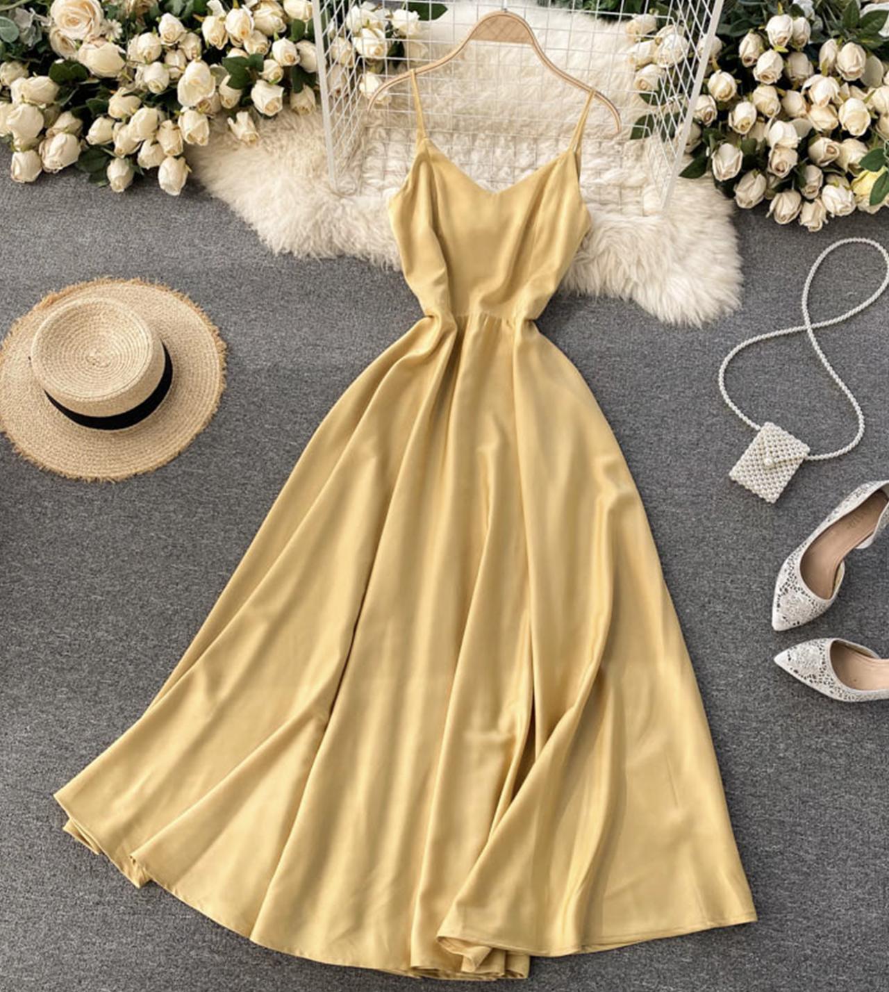 Cute v neck satin dress fashion dress    S125