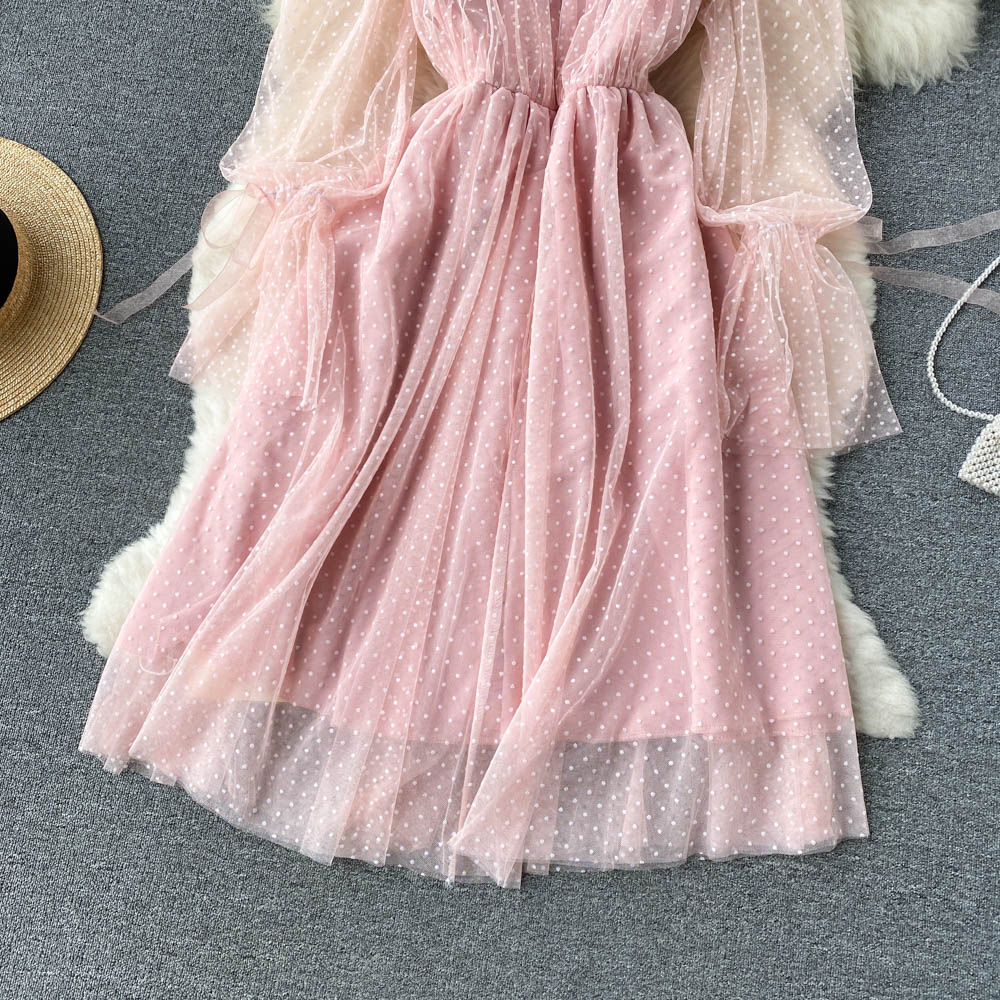 Cute tulle long sleeve dress fashion dress     S203