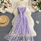 Cute A line tulle floral dress    S75