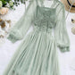 A line tulle lace long sleeve dress fashion dress   S108