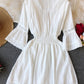 A line white hollow lace dress summer dress    S132