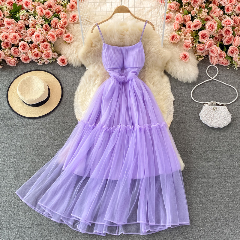 Cute tulle A line dress fashion dress   S43