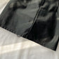 Black A line PU leather skirt    S31