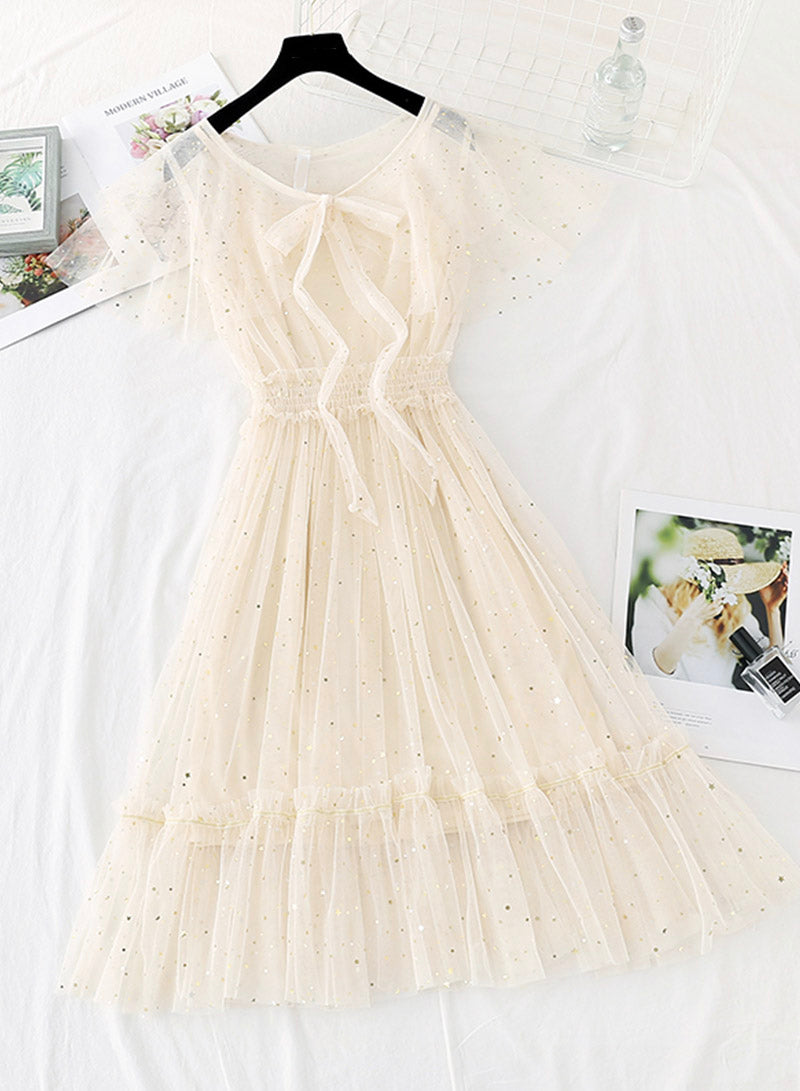 Cute tulle sequins short dress summer dress    S65