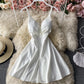 Cute A line v neck short dress   S93