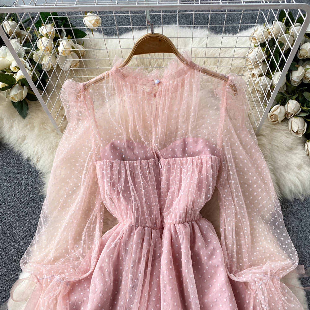 Cute tulle long sleeve dress fashion dress     S203