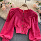 Stylish corduroy long sleeve top  S110