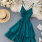 A line v neck short dress summer dress   S92