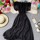 Cute off the shoulder chiffon casual summer dress    S62